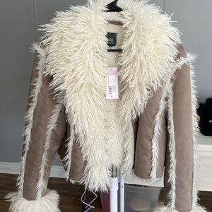 Wild Fable Cream and Tan Teddy Jacket